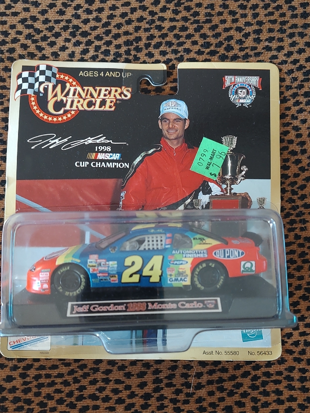 Jeff Gordon 1998 Monte Carlo Diecast Car - Winner's Circle (Blue/Red/Yellow)